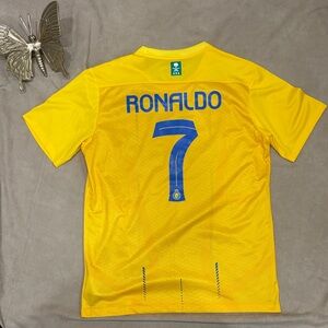 Nike DRI-FIT KAFD Yellow Ronaldo Brazil Soccer Jersey - L